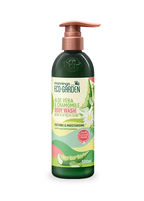 Mannings Eco-Garden Aloe Vera & Chamomile Soothing & Moisturising Body Wash 500ml