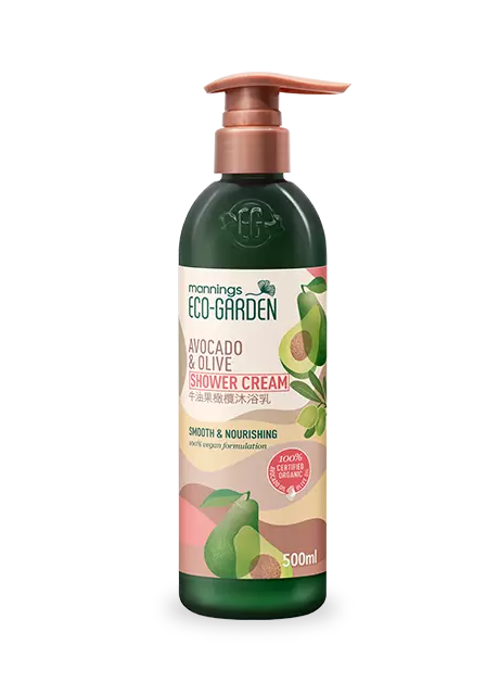 Mannings Eco-Garden Avocado & Olive Smooth & Nourishing Shower Cream 500ml