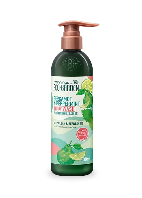 Mannings Eco-Garden Bergamot & Peppermint Deep Clean & Refreshing Body Wash 500ml