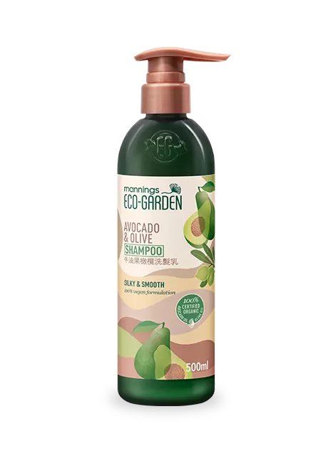 Mannings Eco-Garden Avocado & Olive Sillky & Smooth Shampoo 500ml