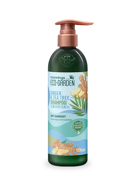 Mannings Eco-Garden Ginger & Tea Tree & Smooth Shampoo 500ml