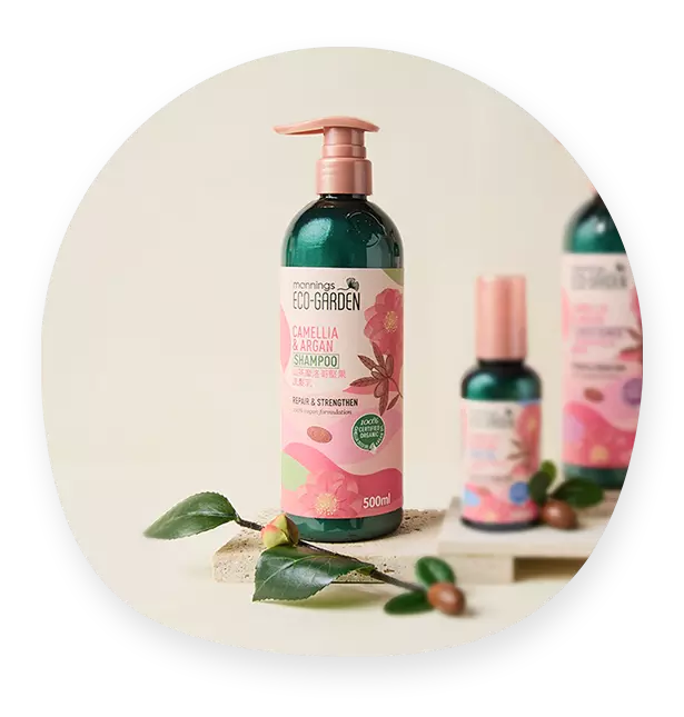 Mannings Eco-Garden Camellia & Argan Repair Strengthening Shampoo 500ml