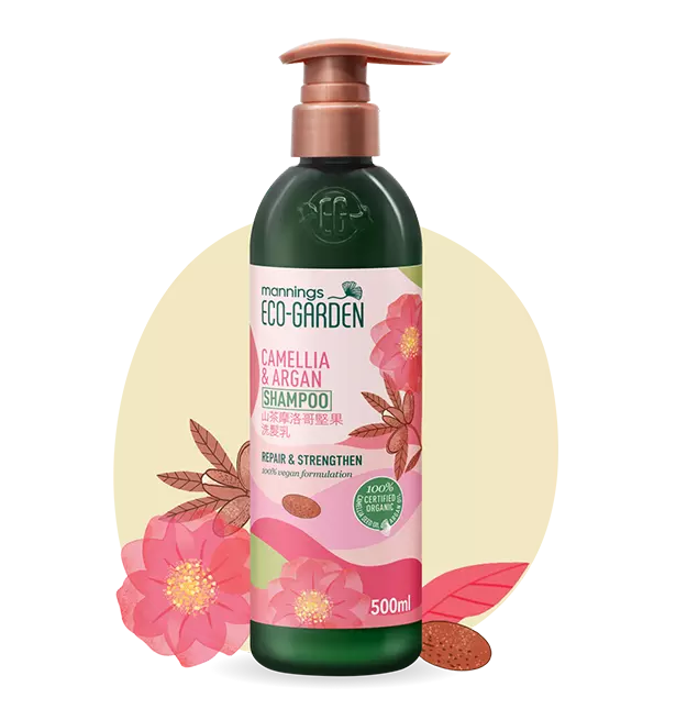 Mannings Eco-Garden Camellia & Argan Repair Strengthen Shampoo 500ml