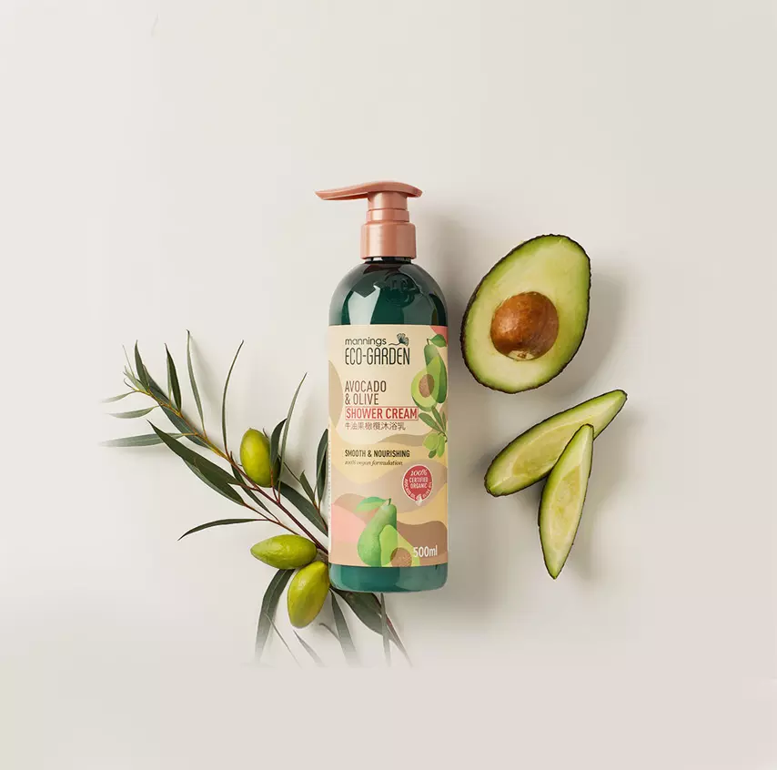 Mannings Eco-Garden Avocado & Olive Smooth & Nourishing Shower Cream 500ml