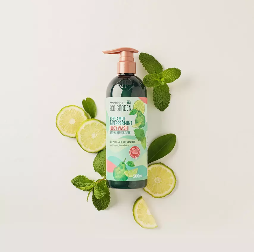 Mannings Eco-Garden Bergamot & Peppermint Deep Clean & Refreshing Body Wash 500ml