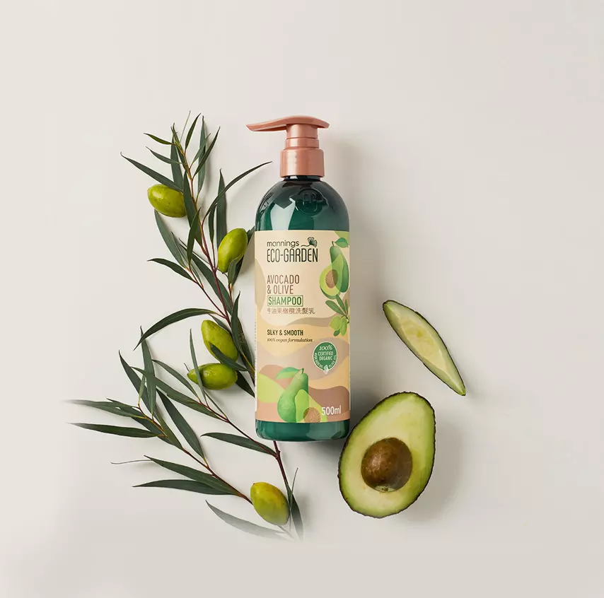 Mannings Eco-Garden Avocado & Olive Sillky & Smooth Shampoo 500ml